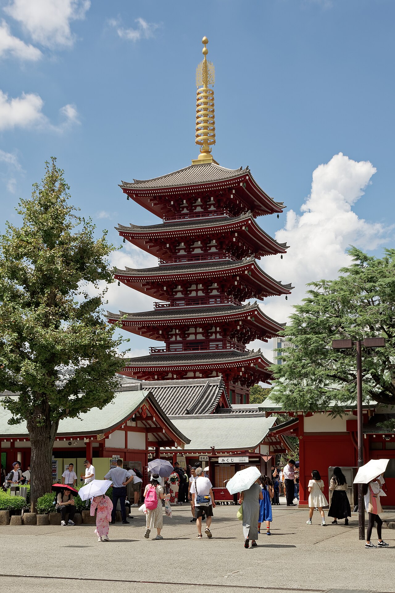 Tokiodagi Senso-ji ibodatxonasining besh qavatli pagodasi